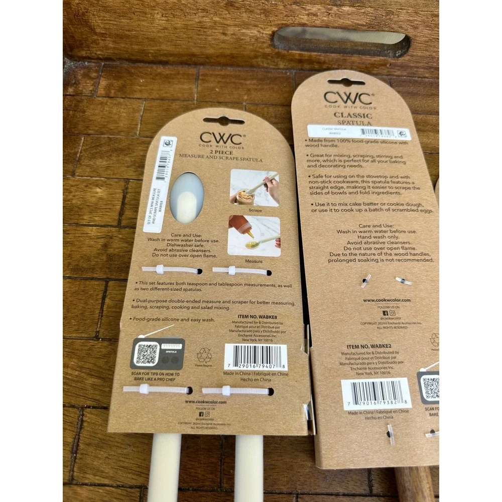 CWC Cook With Color Silicone Kitchen Utensil Set Spatula Mini Tongs Cream 4pcNWT